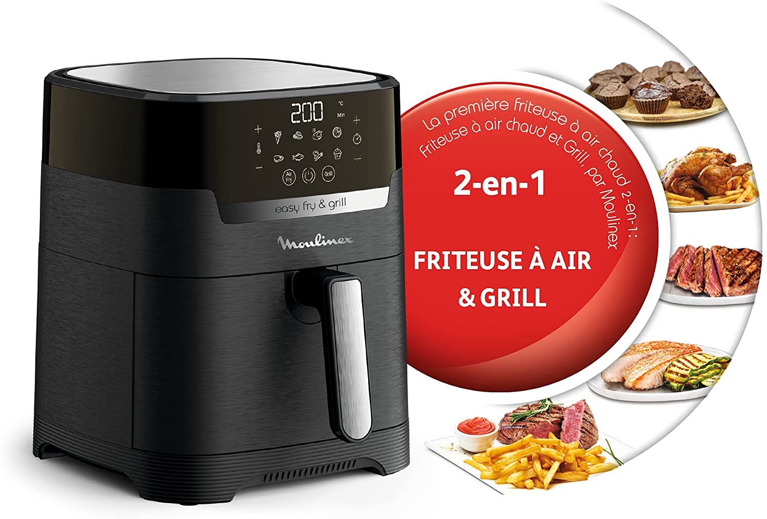 Moulinex Easy Fry & Grill Digital 2-en-1, Friteuse à air + grill